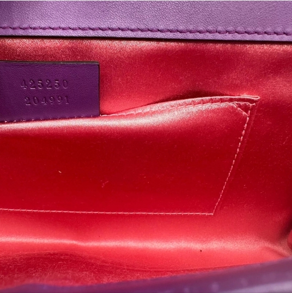 GUCCI Large Dionysus Loved Purple Suede Pearl Clutch, Rare! - Picture 11 of 13